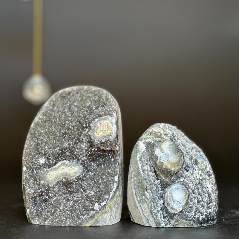 Set of 2 Sugar Amethyst Clusters