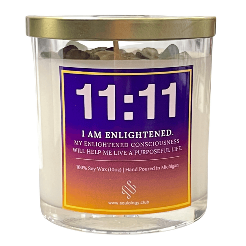 11:11 Angel Number Crystal Candle