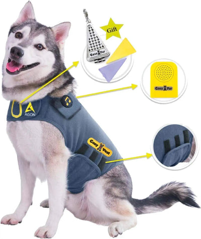 3-in-1 Dog Anxiety Vest with Music & Aromatherapy Calming Coat XXS–XXL