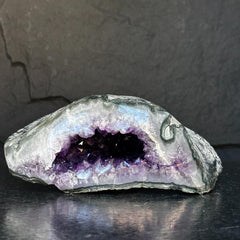 Extra Large Amethyst Geode Centerpiece With Green Agate