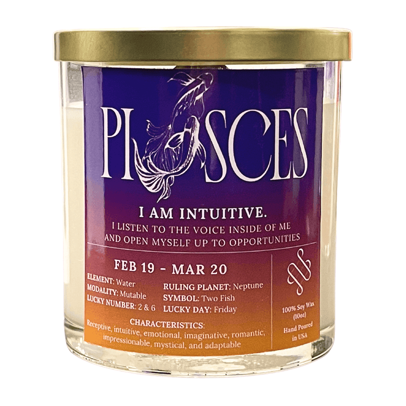 Pisces Zodiac Sign Candle