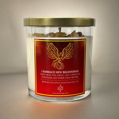 Phoenix Rising Crystal Affirmation Candle