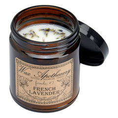 6 oz Botanical Candle in Amber Glass Jar - French Lavender