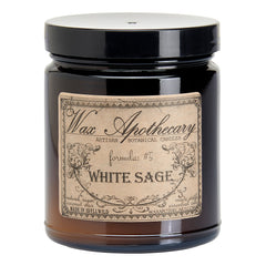 6 oz Botanical Candle in Amber Glass Jar - White Sage