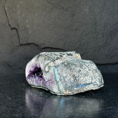 Extra Large Amethyst Geode Centerpiece With Green Agate