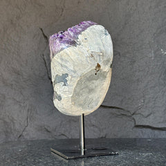Amethyst Geode With Calcite & Quartz On Stand