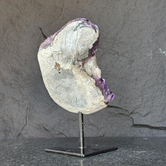 Amethyst Geode With Calcite & Quartz On Stand