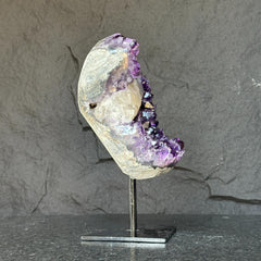 Amethyst Geode With Calcite & Quartz On Stand