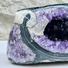 Semi precious stone, large amethyst geode