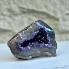 Uruguayan Amethyst & Agate Crystal Geode