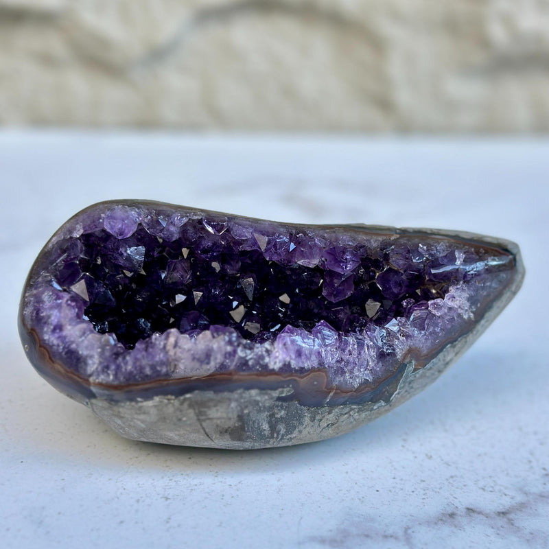 Amethyst Geode Bowl Centerpiece With Agate Formations