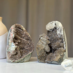 AAA Quality Uruguayan Amethyst Free Form With Calcite Set