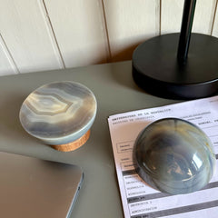 Natural Jasper Paperweight & Desk Ornament Set
