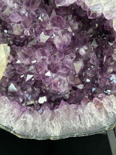 Rare Crystal Geode with Calcite, Outstanding Quality Amethyst