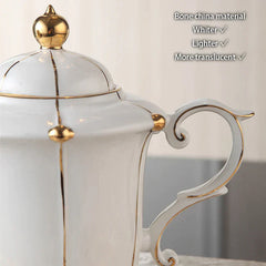 DecorBites™ Elegant Bone China Tea Set Luxury Porcelain Coffee Pot Creamer Sugar Bowlcaffold