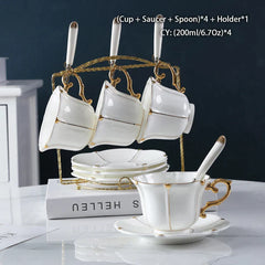 DecorBites™ Elegant Bone China Tea Set Luxury Porcelain Coffee Pot Creamer Sugar Bowlcaffold