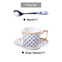 DecorBites™ Gold Porcelain Coffee & Tea Set, Elegant Bone China Luxury Ceramics