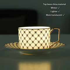 DecorBites™ Gold Porcelain Coffee & Tea Set, Elegant Bone China Luxury Ceramics