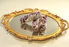 4" Sustainably Harvested - White Sage & Purple Sinuata Flower