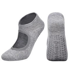 Silicone Non-slip Yoga Socks Backless Breathable Cotton Indoor Dance Sports Socks Casual Solid Color Professional Pilates Socks