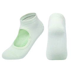 Silicone Non-slip Yoga Socks Backless Breathable Cotton Indoor Dance Sports Socks Casual Solid Color Professional Pilates Socks