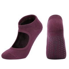 Silicone Non-slip Yoga Socks Backless Breathable Cotton Indoor Dance Sports Socks Casual Solid Color Professional Pilates Socks