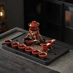 DecorBites™ Dragon Teapot & Magnetic Rotating Tea Set, Chinese Kung Fu Teaware