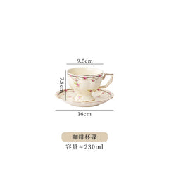 DecorBites™ Lemon Pattern Porcelain Tea Set: Teapot, Kettle, Handle Cup, Mugs