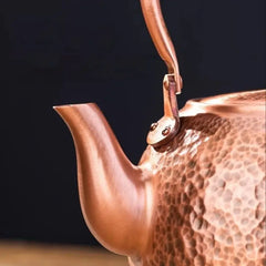 DecorBites™ Handmade Copper Tea Pot with Knitting Handle - Chinese Light Luxury Tea Set
