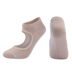 Silicone Non-slip Yoga Socks Backless Breathable Cotton Indoor Dance Sports Socks Casual Solid Color Professional Pilates Socks