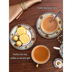 DecorBites™ Bone China Tea Set: Elegant European Ceramic Coffee Porcelain Teaware