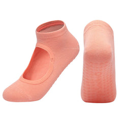 Silicone Non-slip Yoga Socks Backless Breathable Cotton Indoor Dance Sports Socks Casual Solid Color Professional Pilates Socks