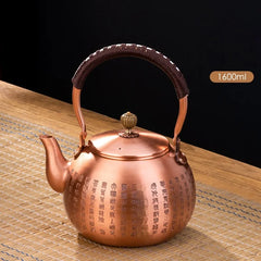 DecorBites™ Handmade Copper Tea Pot with Knitting Handle - Chinese Light Luxury Tea Set