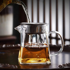 DecorBites™ Glass Fair Cup, Kung Fu Tea Set, Heat Resistant Borosilicate Teapot Dispenser