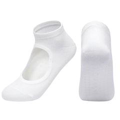Silicone Non-slip Yoga Socks Backless Breathable Cotton Indoor Dance Sports Socks Casual Solid Color Professional Pilates Socks