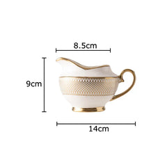 DecorBites™ Gold Ceramic Tea Set for Dining Table, Coffee Mug, Teapot, Afternoon Tea & Beverage Container