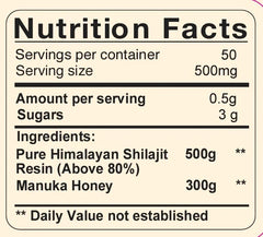 Pure Shilajit Resin with Manuka Honey | Premium Energy, Immunity & Vitality Blend