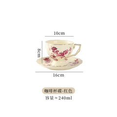 DecorBites™ Lemon Pattern Porcelain Tea Set: Teapot, Kettle, Handle Cup, Mugs