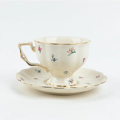 DecorBites™ Lemon Pattern Porcelain Tea Set: Teapot, Kettle, Handle Cup, Mugs