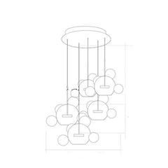 Soap Bubble Mickey Chandelier LED Living Room Bedroom Dining Room Glass