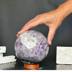 Crystal purple amethyst - Gem stone amethyst sphere
